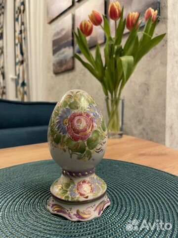 Пасхальное яйцо фарфор, гжель