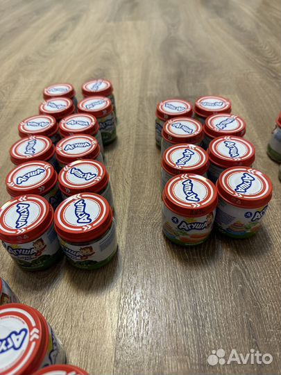 Целая коробка Агуша мясное и овощное пюре (66шт)