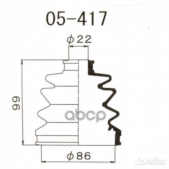 Пыльник шруса FB2061 (22x86x99) 05417 1-56 (Mar