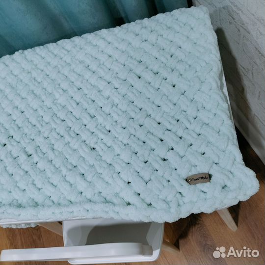 Плед вязаный плюшевый