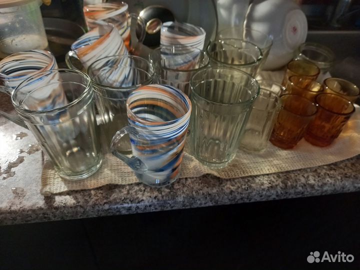 Стаканы, стопки, бокалы, варенница СССР