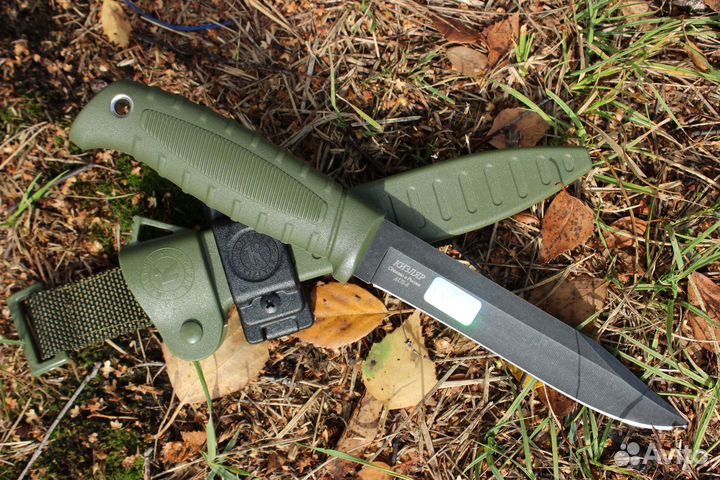 Нож Таран V2 хаки StoneWash черный