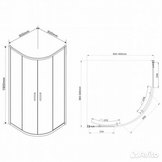 Душевой уголок Vincea Garda VSQ-1G 90x90 прозрачн