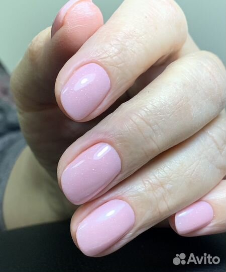 Пудровый маникюр (титановые ногти)