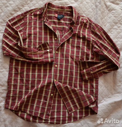 Мужская рубашка в клетку XL 100 хлопок