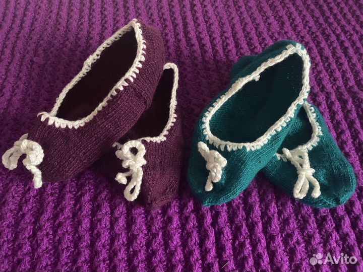 Носки ручной вязки шерстяные