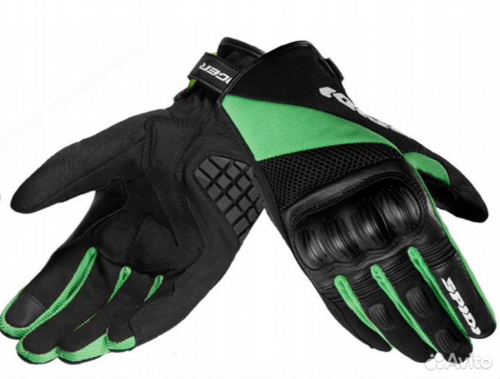 Мотоперчатки spidi ranger Black/Green Kawa