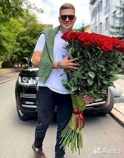 Розы высокие Доставка цветов