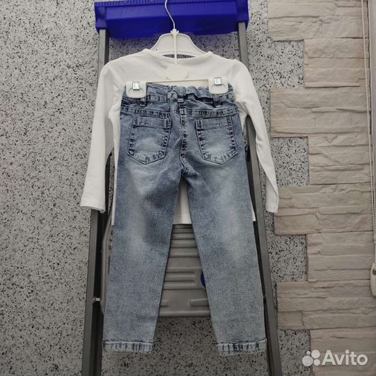 Джинсовый костюм тройка для девочки