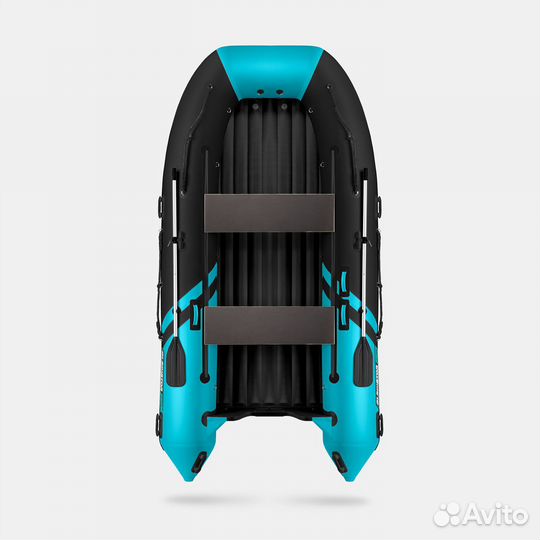 Надувная лодка gladiator E420S Черно-бирюзовая