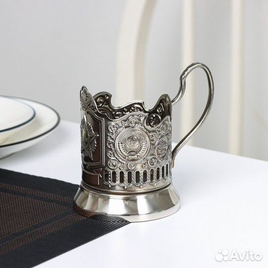 Подстаканник «Орден Победы. Герб СССР», никелирова