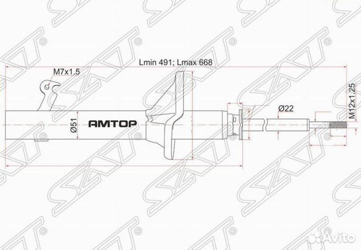 SAT ST-51605-S2H-014 Стойка передняя honda HR-V GH