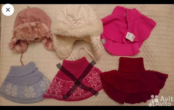 Шапки, перчатки 1-6 лет, цена от