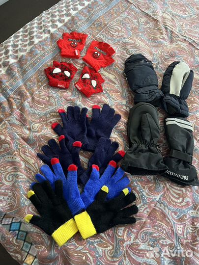 Теплые варежки и перчатки на 6/8 лет