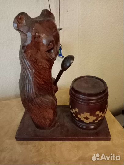 Резной медведь из дерева СССР
