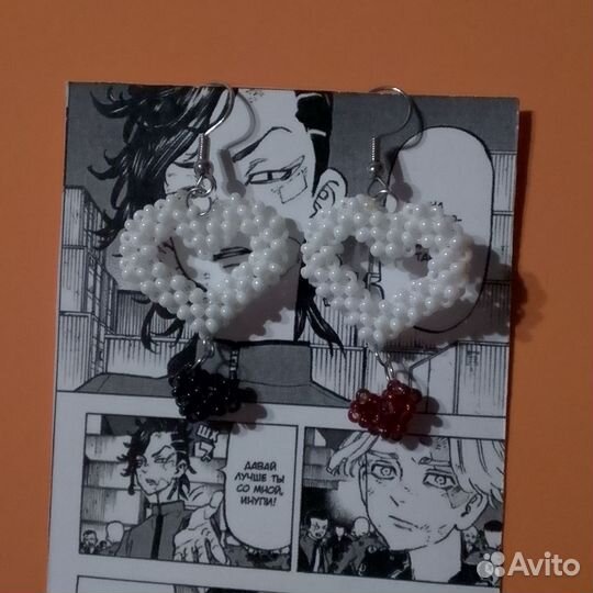 Серьги из бисера ручная работа