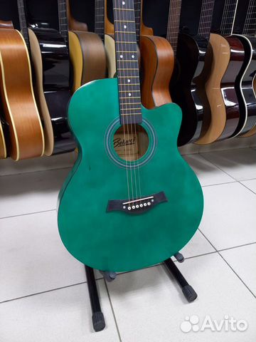 Гитара Акустическая Зеленая Новая