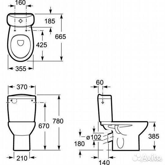 798 Унитаз напольный Roca Victoria 34239U000