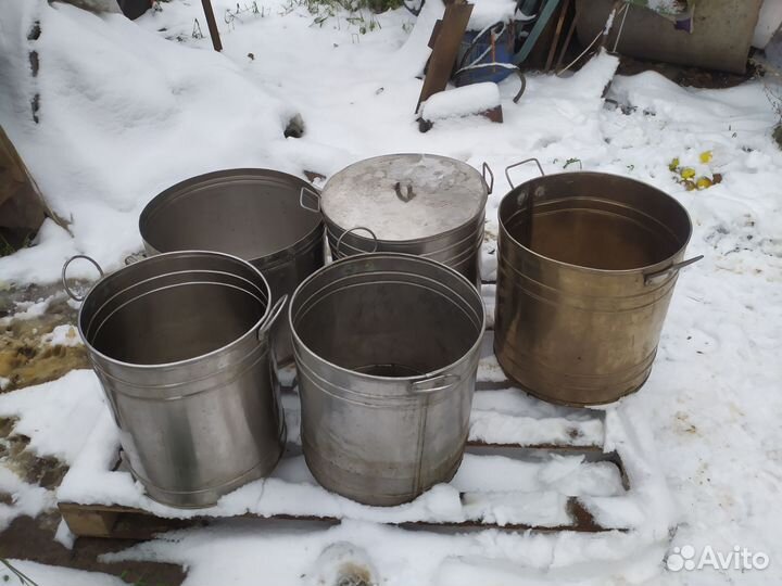 Бидоны, кастрюли, бочки из алюминия и нержавейки