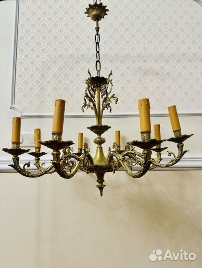 Люстра антикварная бронзовая Испания