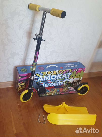 Самокат снегокат 2 в 1