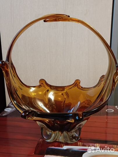 Ваза цветное стекло винтаж