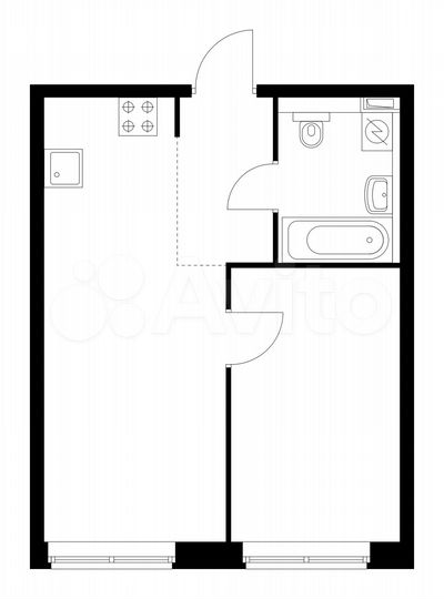 1-к. квартира, 35,9 м², 12/21 эт.