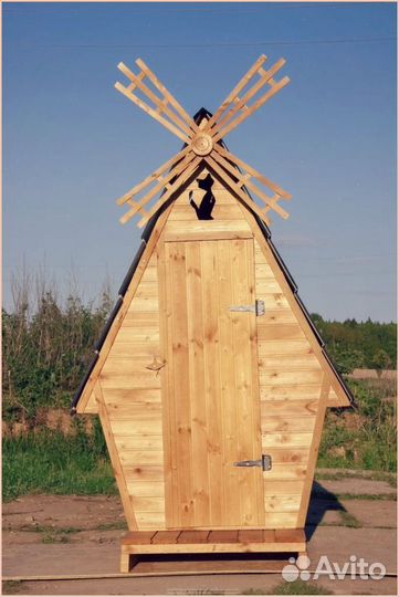 Дачный туалет деревянный прямоугольник тей 718