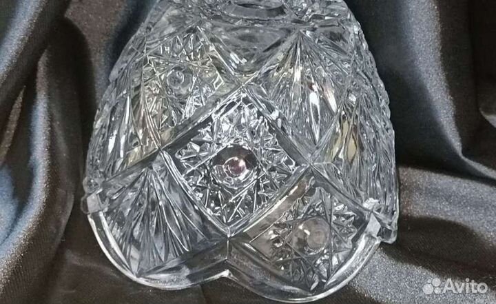 Ваза-салатник хрустальная Чехословакия (48-60г)