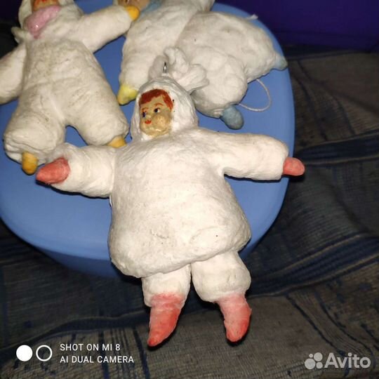 Ватные детки СССР игрушка на ёлку