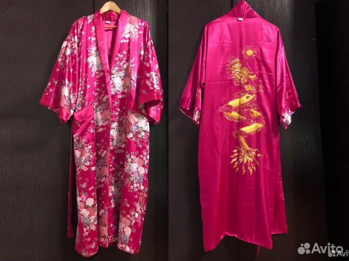 Новый шелковый халат Вьетнам двусторонний