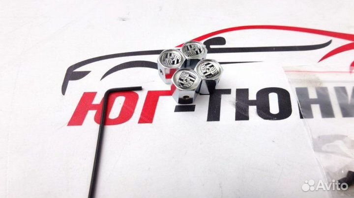 Колпачки на ниппель Porsche хром с защитой от