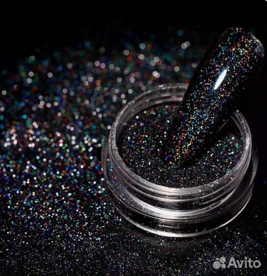 Втирка голографик для ногтей