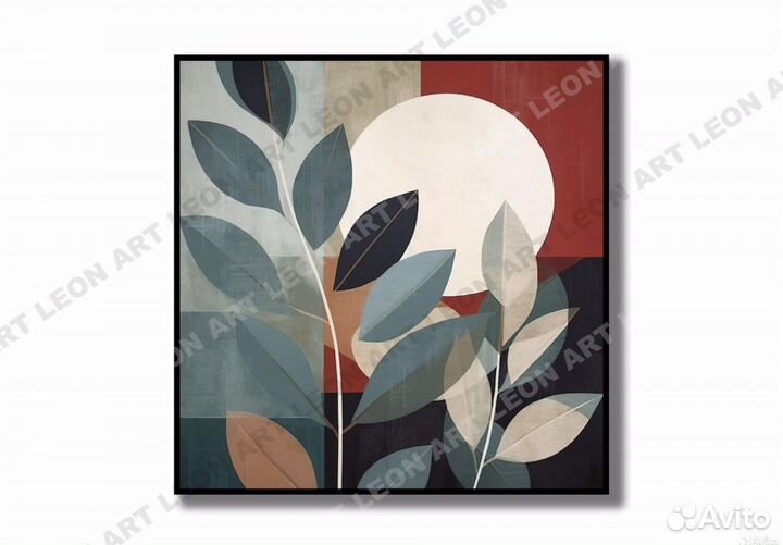 Картина стильная абстракция на хослте в интерьер