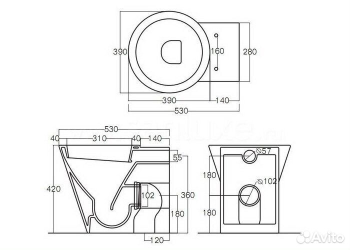 Напольное биде Althea Hera 31040 белое