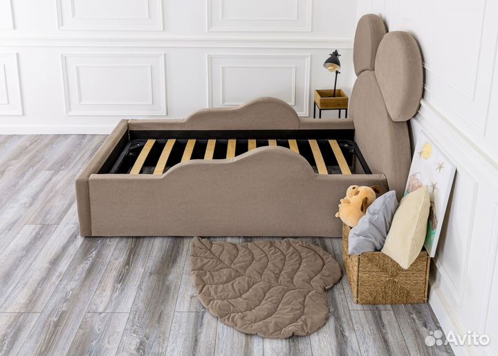 Кровать 80х160 детская Микки кофе