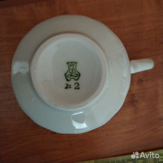 Чайница майолика, Лфз 6 чашек с блюдцами
