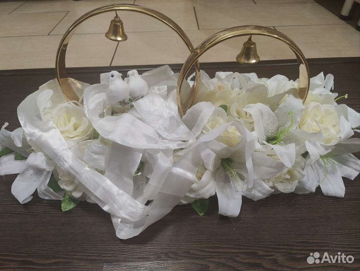 Свадебные кольца на машину