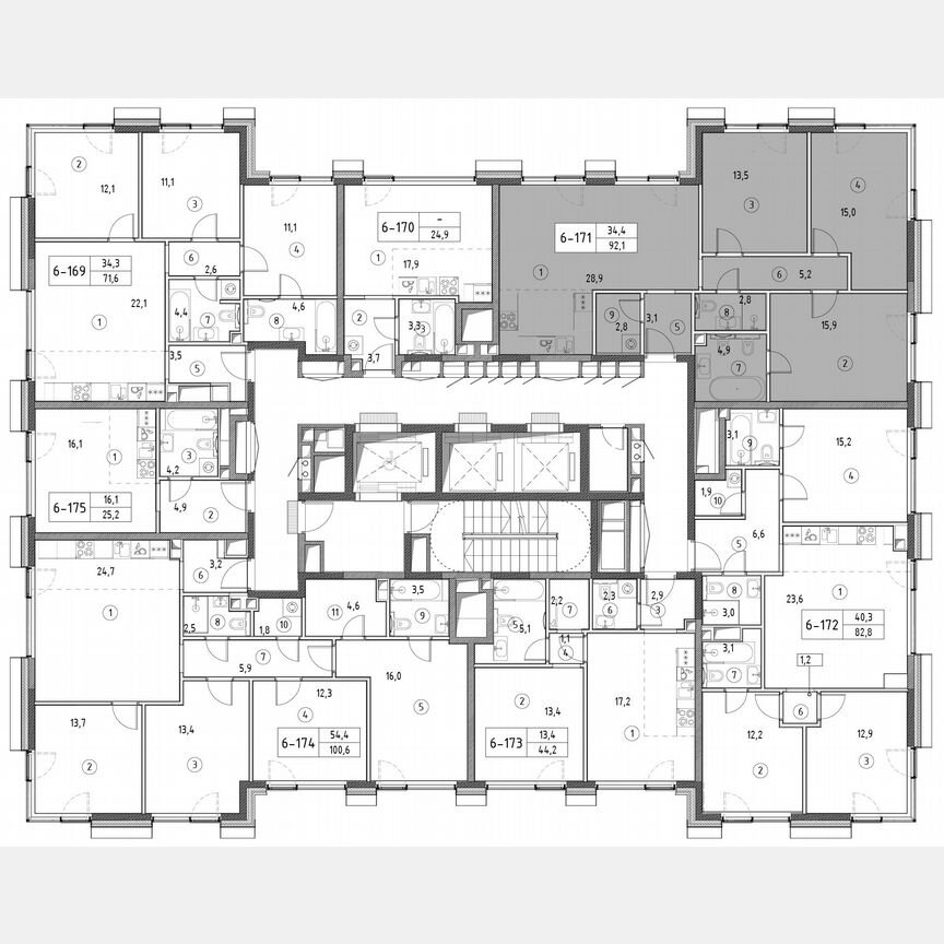 3-к. квартира, 91,3 м², 22/30 эт.