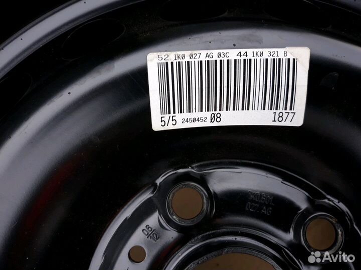 Б/у 1 диск 15R, 5*112 на VW, Skoda