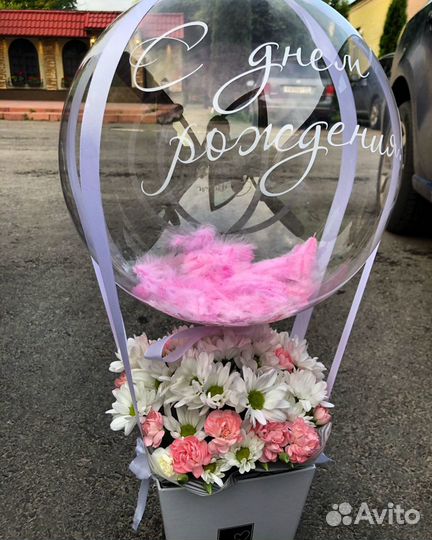 Букет с баблс и цветами воздушные шары орел