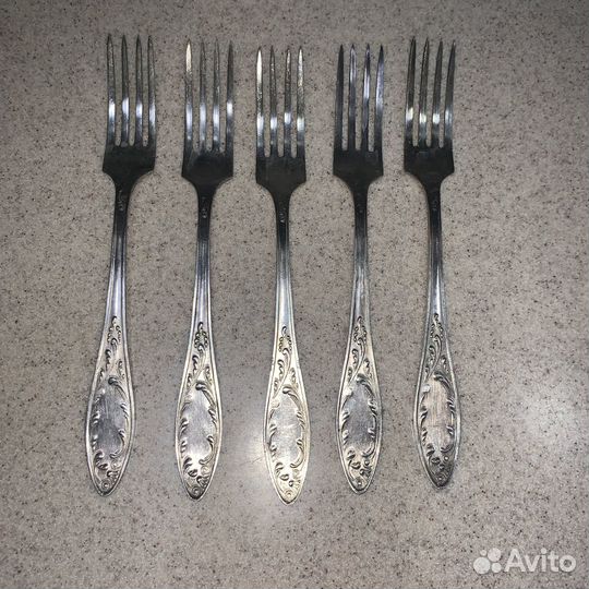 Вилки мельхиор Пламя