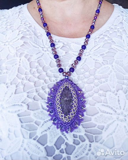 Подвеска с лепидолитом