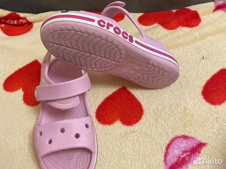 Резиновые шлепки crocs для девочки размер 34-35