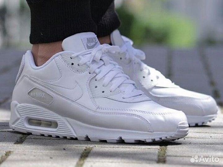 Nike Air Max 90 белые (кожа)