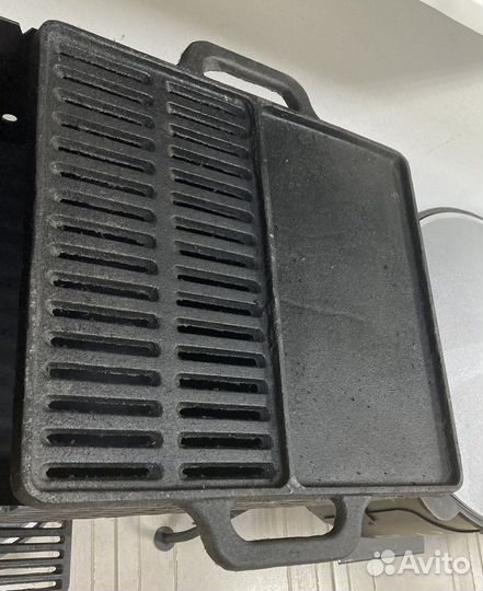 Решетка гриль сковорода чугунная 460х390