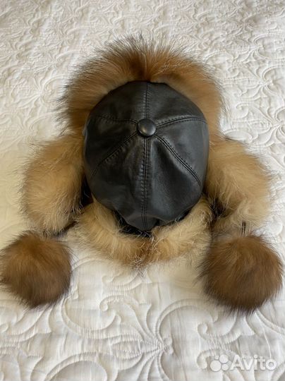 Шапка ушанка мех песец 54-55