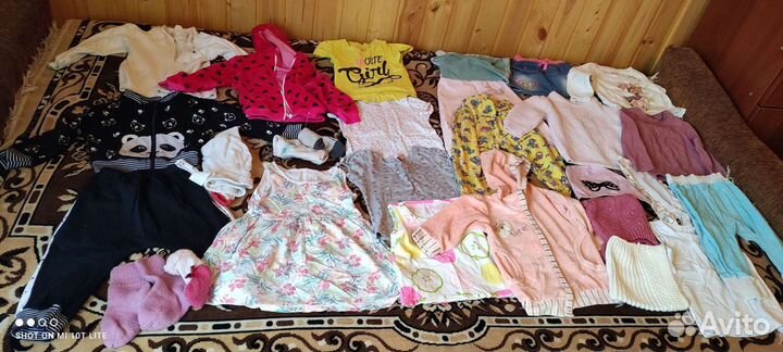 Большой пакет одежды для девочки 1 год (80-86