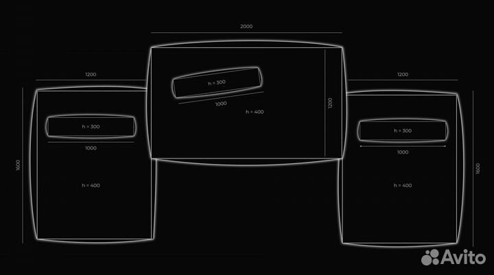 Диван 4400х1800 мм