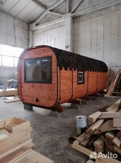 Баня бочка квадро